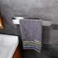 Porte-serviette gris inox fixé au mur avec Scotch 3M