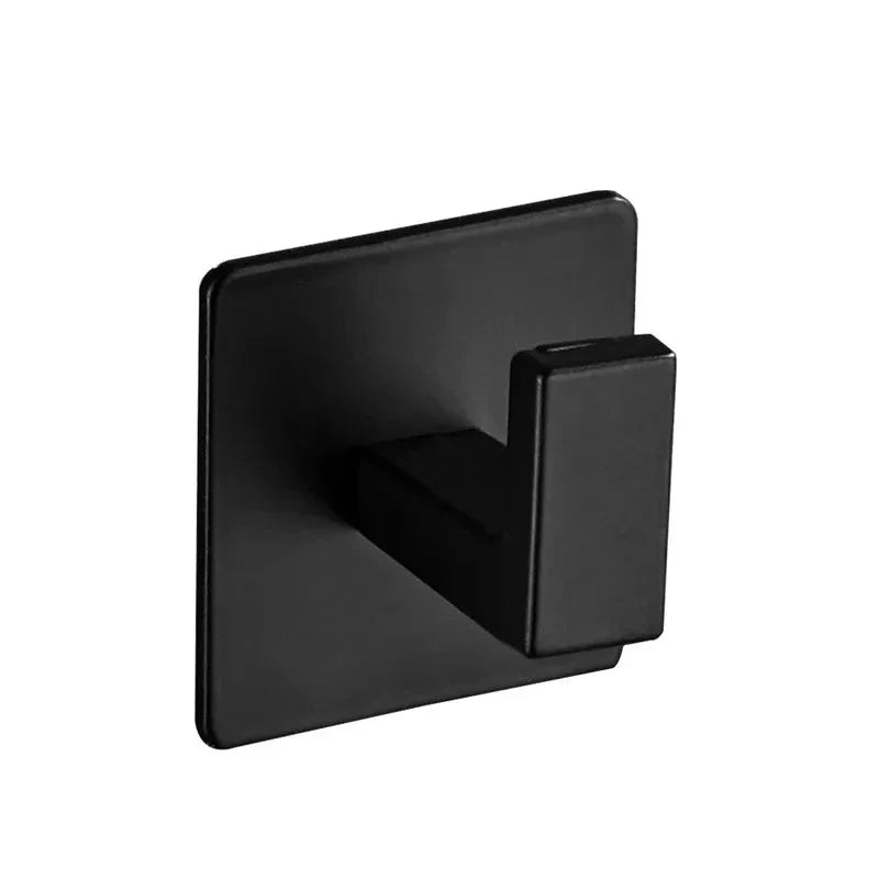 Porte serviette noir mat en aluminium, vue de face