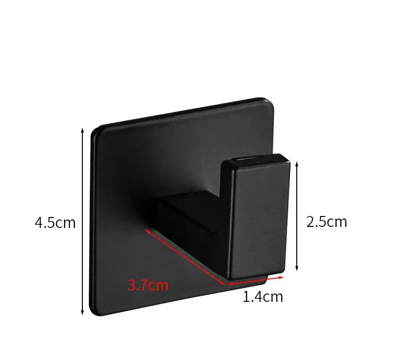 Vue latérale du porte serviette rectangulaire noir mat