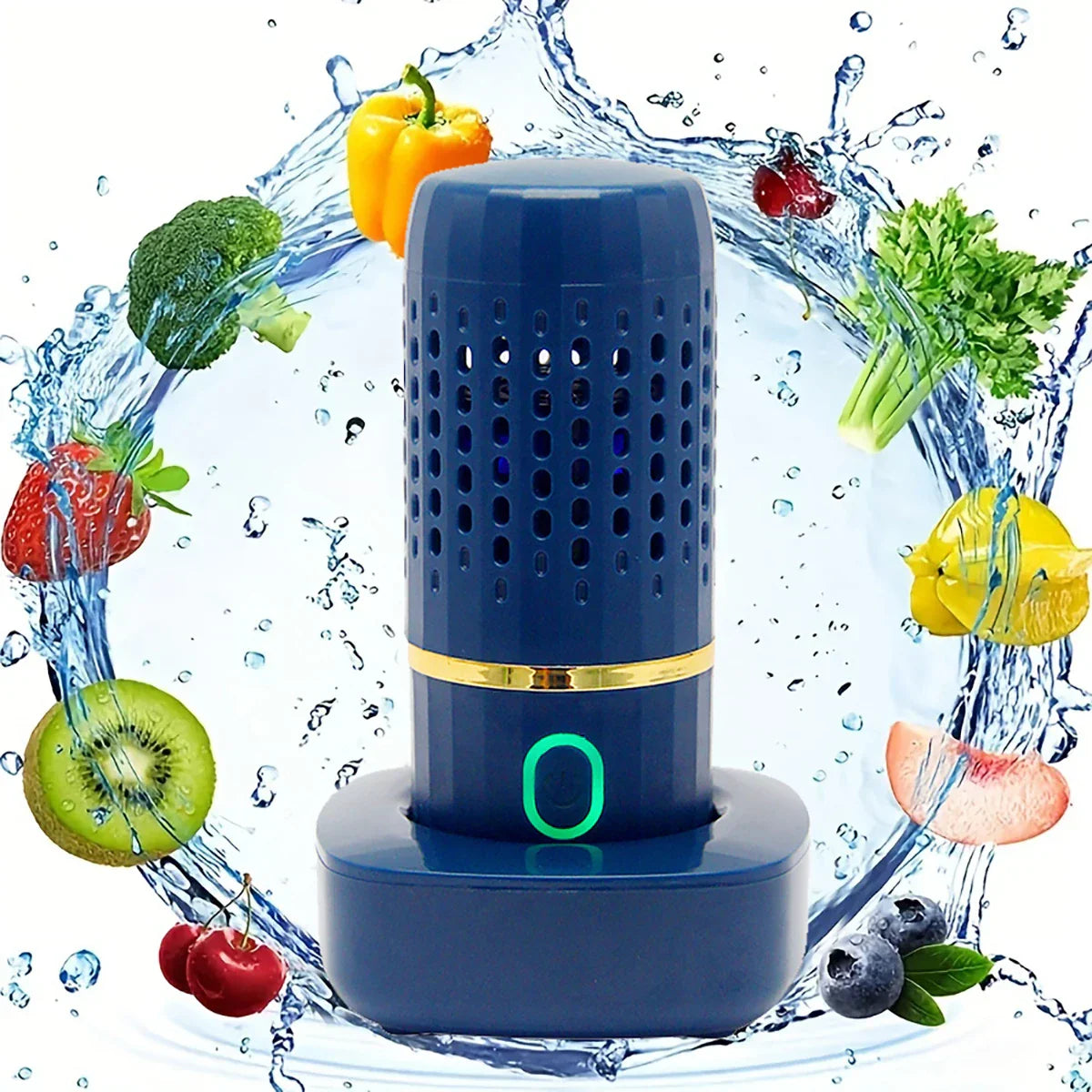 Purificateur d'aliments portable en forme de capsule, vue de côté
