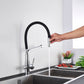 Robinet de cuisine avec double sortie en laiton poli