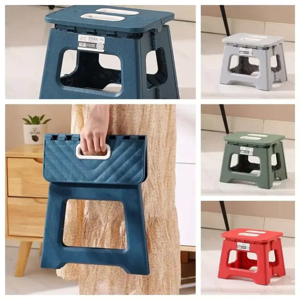 Escabeau pliable en plastique robuste, vue de côté