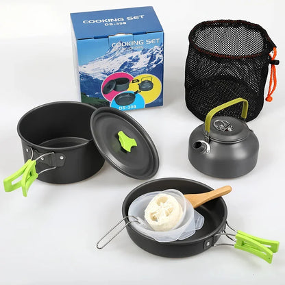 Ensemble complet de cuisine pour camping avec ustensiles compacts