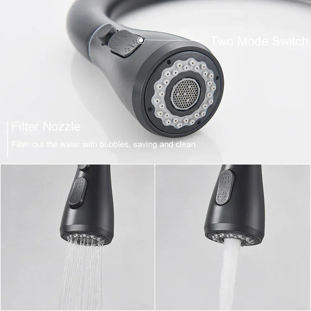 Robinet flexible en acier inoxydable avec tête rétractable