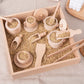 Jeu de cuisine en bois encourageant la collaboration et l'imagination