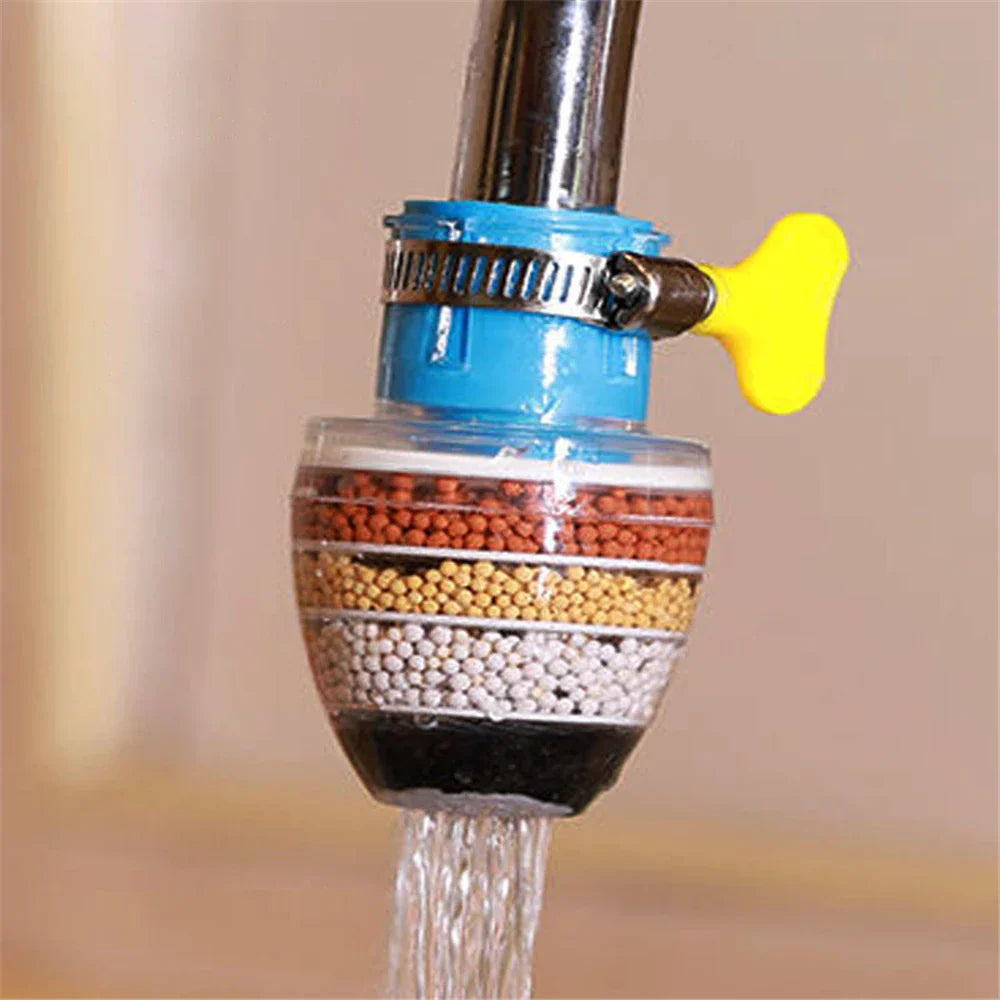 Filtre à eau démonté montrant les différentes couches