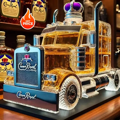 Bouteille en forme de camion semi-remorque en verre transparent