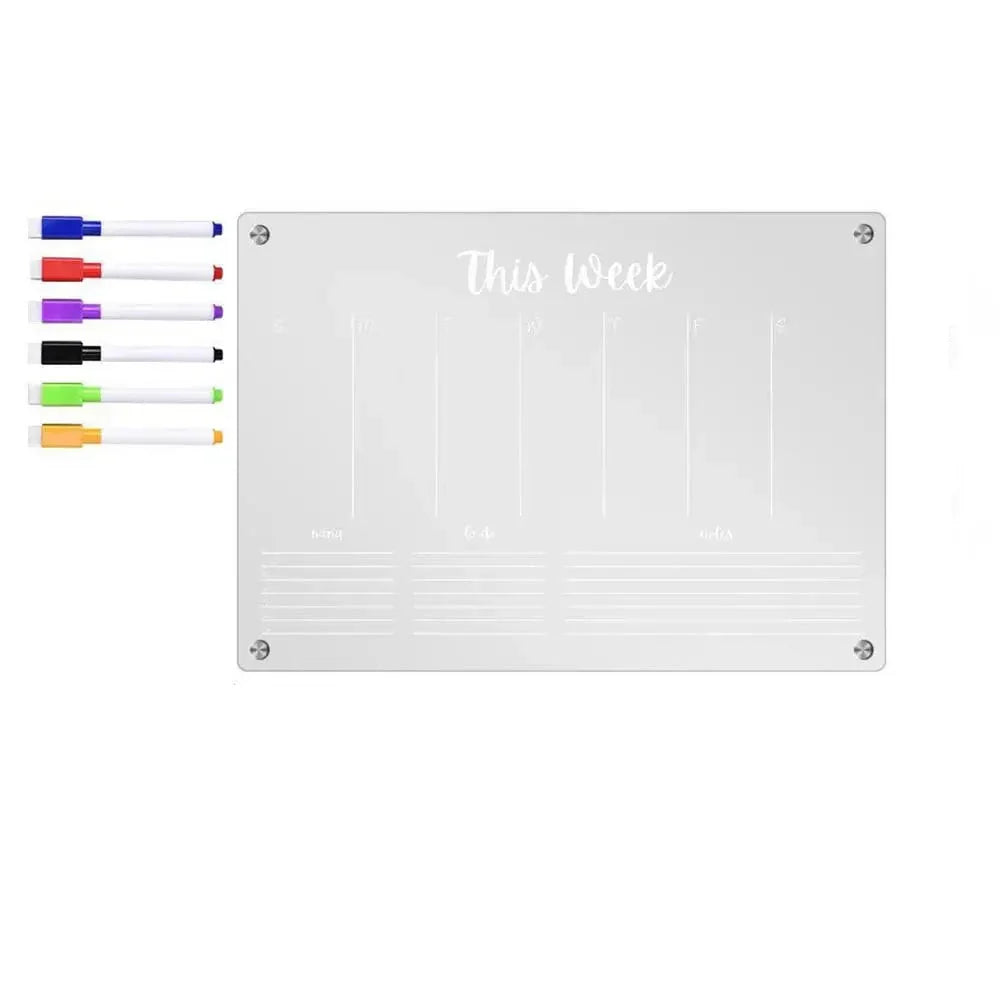Vue d'ensemble d'un tableau magnétique avec notes écrites