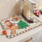 Vue d'ensemble du tapis de Noël sur une surface de cuisine