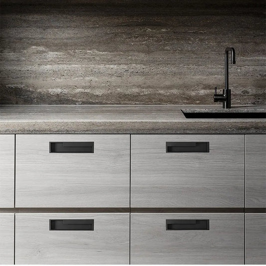 Vue d'ensemble de la poignée encastrée en aluminium moderne