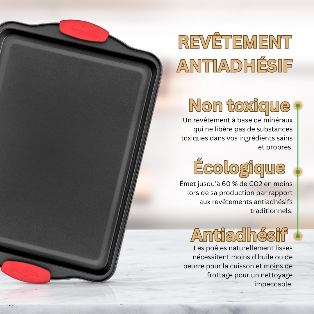 Vue de côté du moule antiadhésif en acier