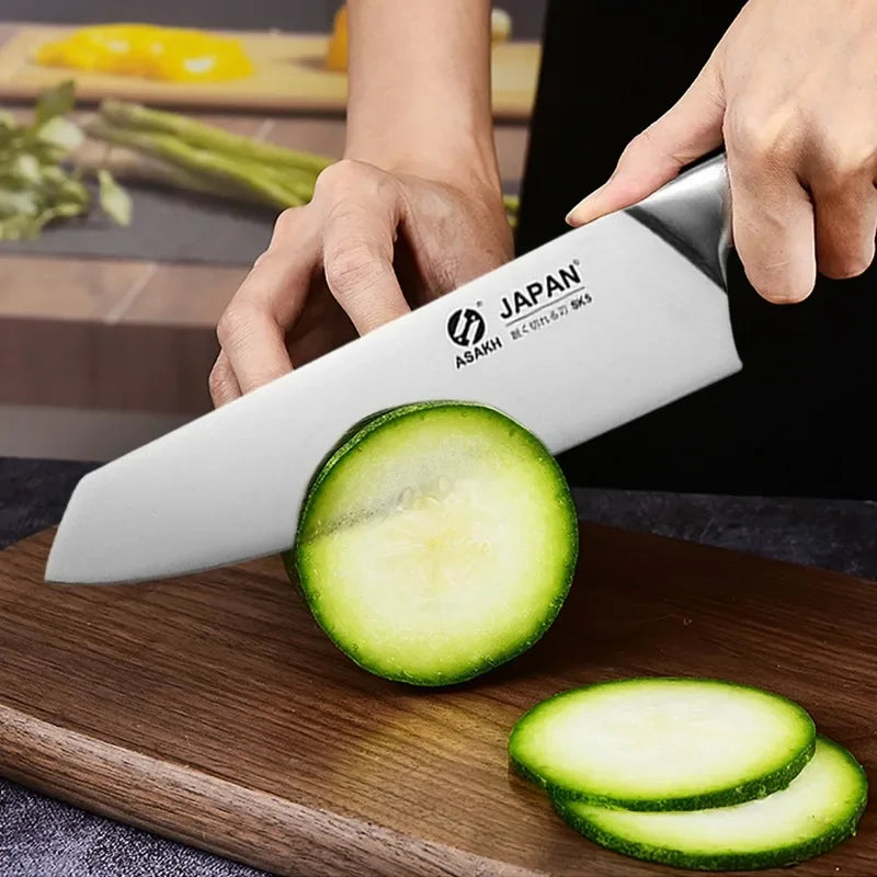 Poignée en bois massif d'un couteau de cuisine