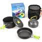 Set de cuisine camping avec bouilloire et casseroles en aluminium