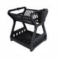 Rangement cuisine en plastique noir avec accessoires suspendus