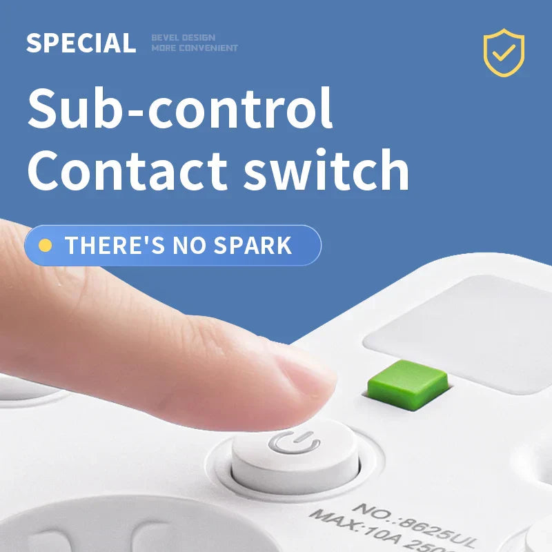 Vue rapprochée des prises et ports USB sur multiprise