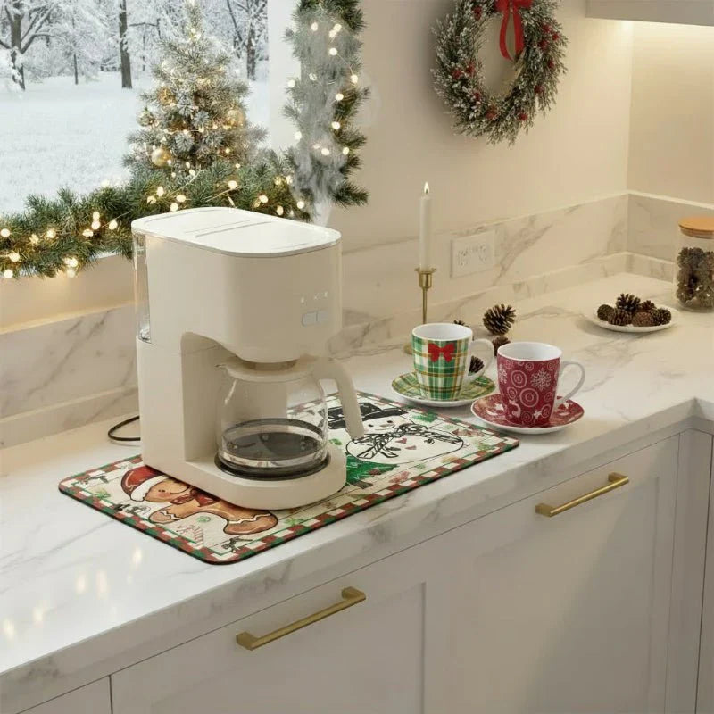 Tapis de cuisine rectangulaire avec motifs de Noël festifs