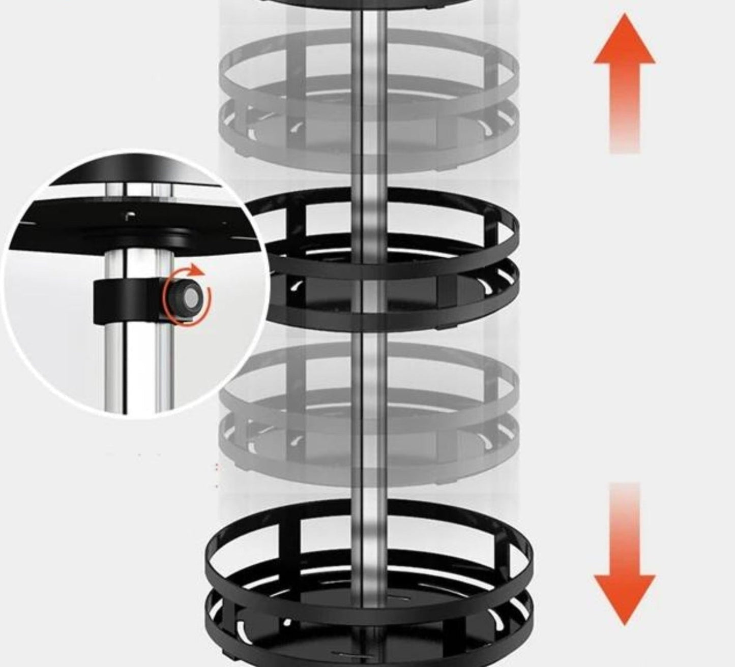 Étagère rotative polyvalente, vue d'ensemble