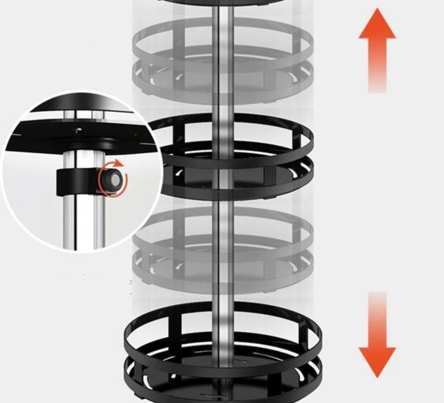 Étagère rotative polyvalente, vue d'ensemble
