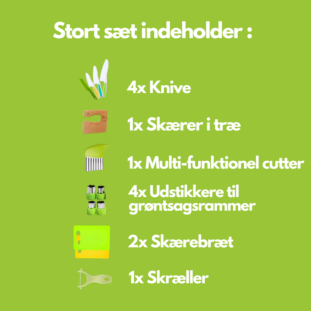 Collection complète d'outils de cuisine adaptés aux enfants