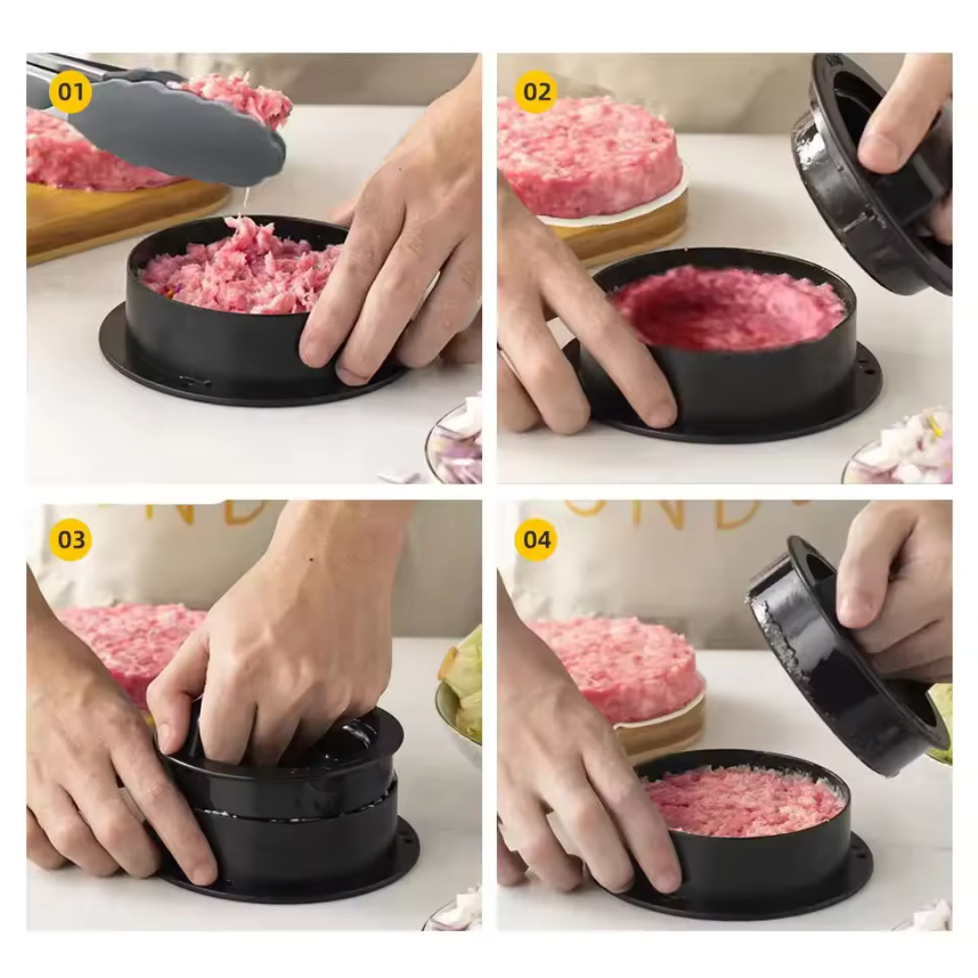 Vue latérale d'une presse à hamburger antiadhésive