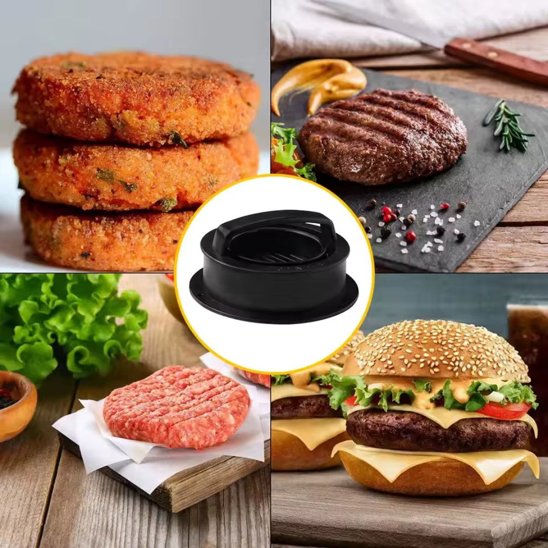 Presse à burger avec poignée ergonomique en gros plan
