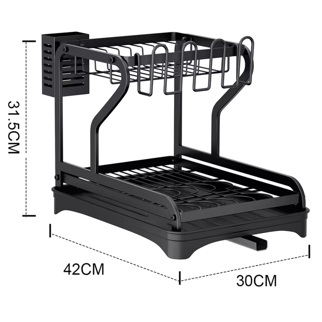 Support à vaisselle en acier inoxydable avec assiettes et couverts