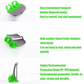 Éplucheur à doigts vert en gros plan, design ergonomique