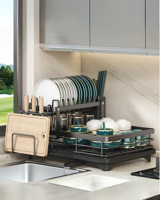 Séchoir à vaisselle avec plateau égouttoir amovible