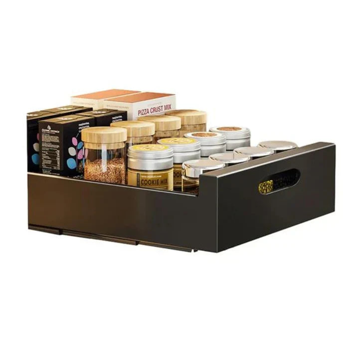 Vue de dessus de l'étagère avec objets rangés