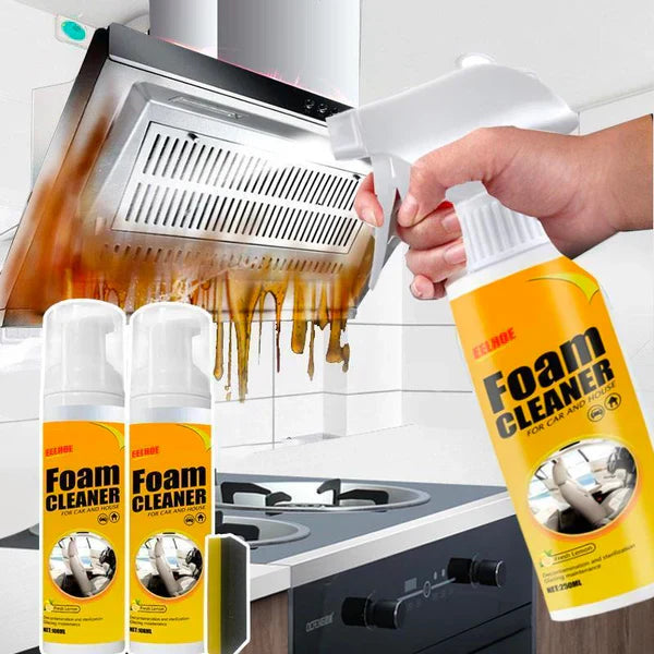 Résultat brillant après utilisation de mousse nettoyante sur carrelage