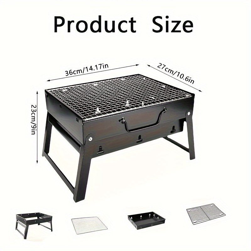 Grill à charbon pliable en métal, prêt pour le transport