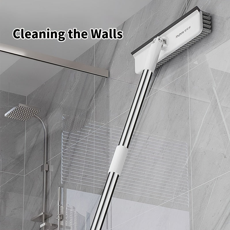 Brosse rotative avec manche long sur fond blanc