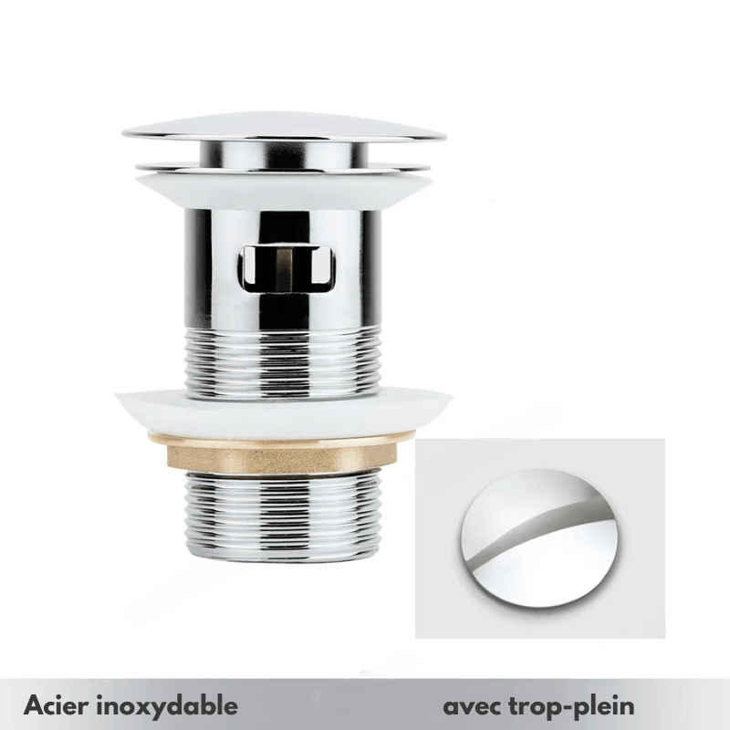 Vue détaillée du mécanisme de fermeture de la bonde