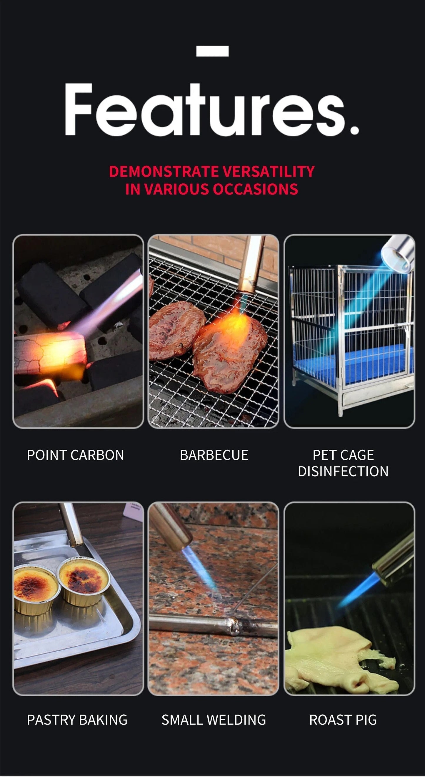 Réchaud portable en métal argenté, flamme visible