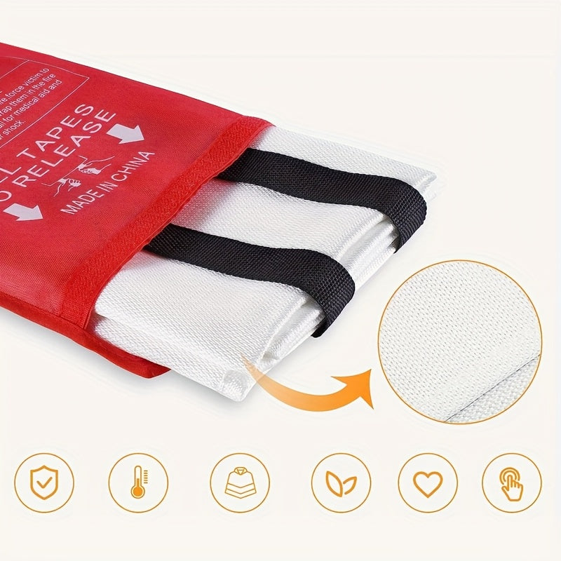 Couverture anti-feu en fibre de verre dépliée sur une table