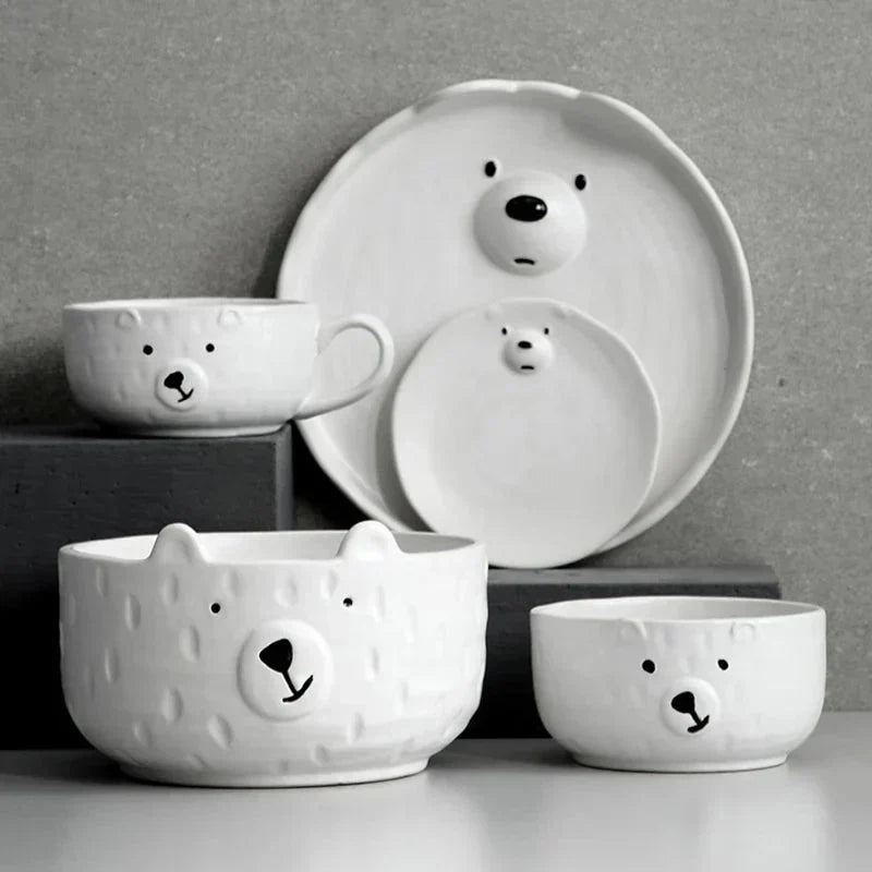 Collection de vaisselle en céramique ours polaire