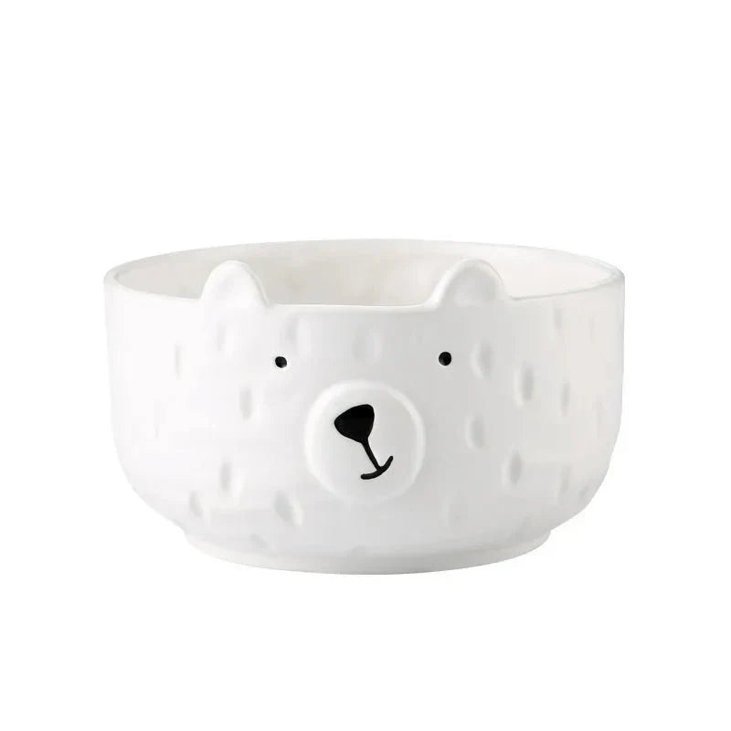 Bol en céramique avec visage d'ours polaire stylisé
