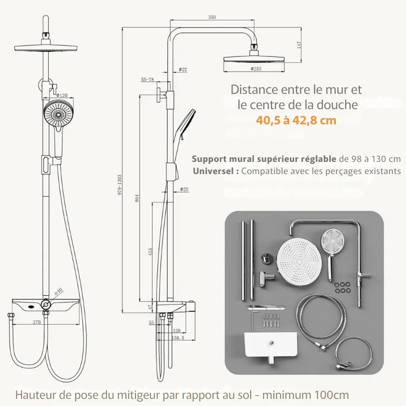 Détail des commandes de réglage de la température