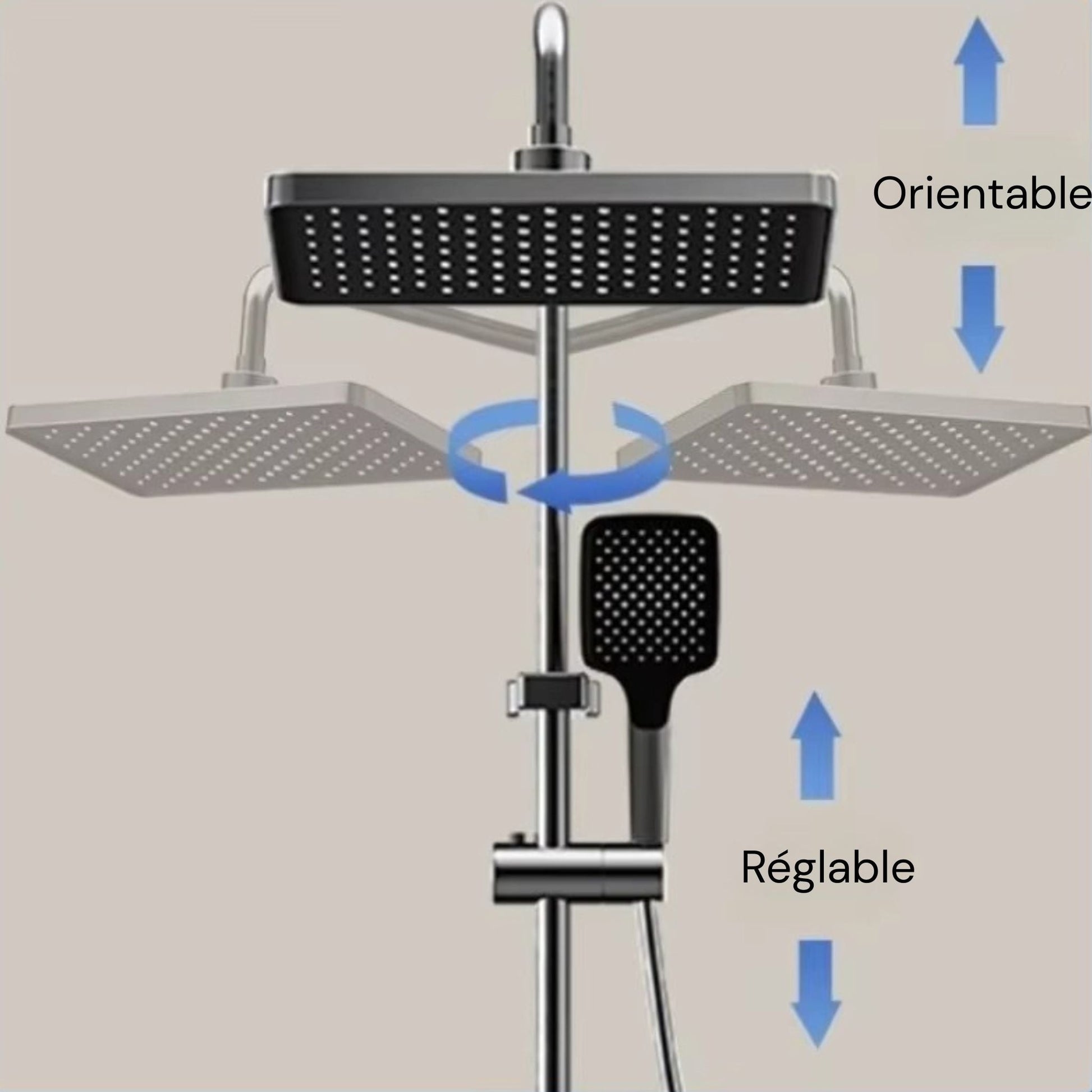 Affichage LED de température sur colonne de douche