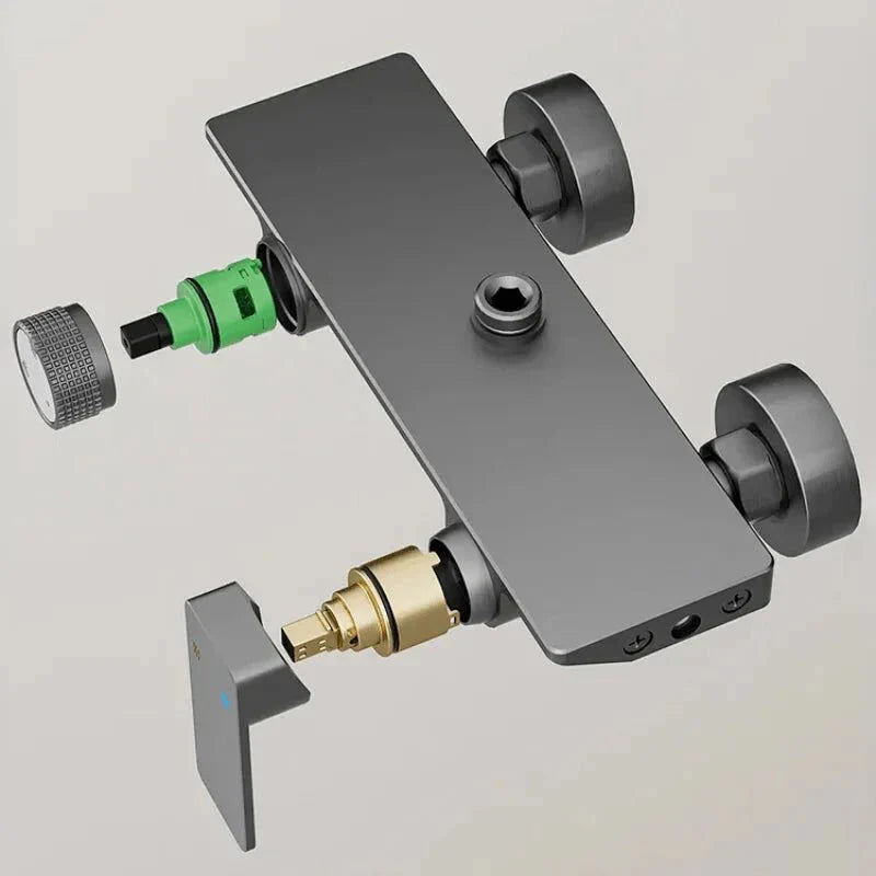 Système de douche montrant la facilité d'entretien