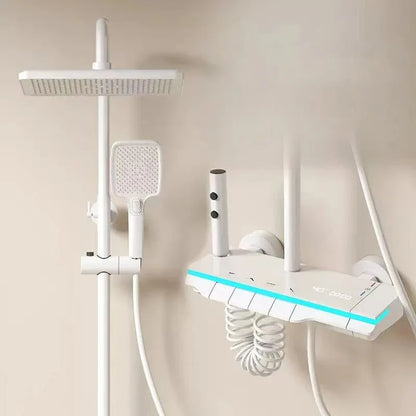 Colonne de douche blanche avec écran LCD pour salle de bain