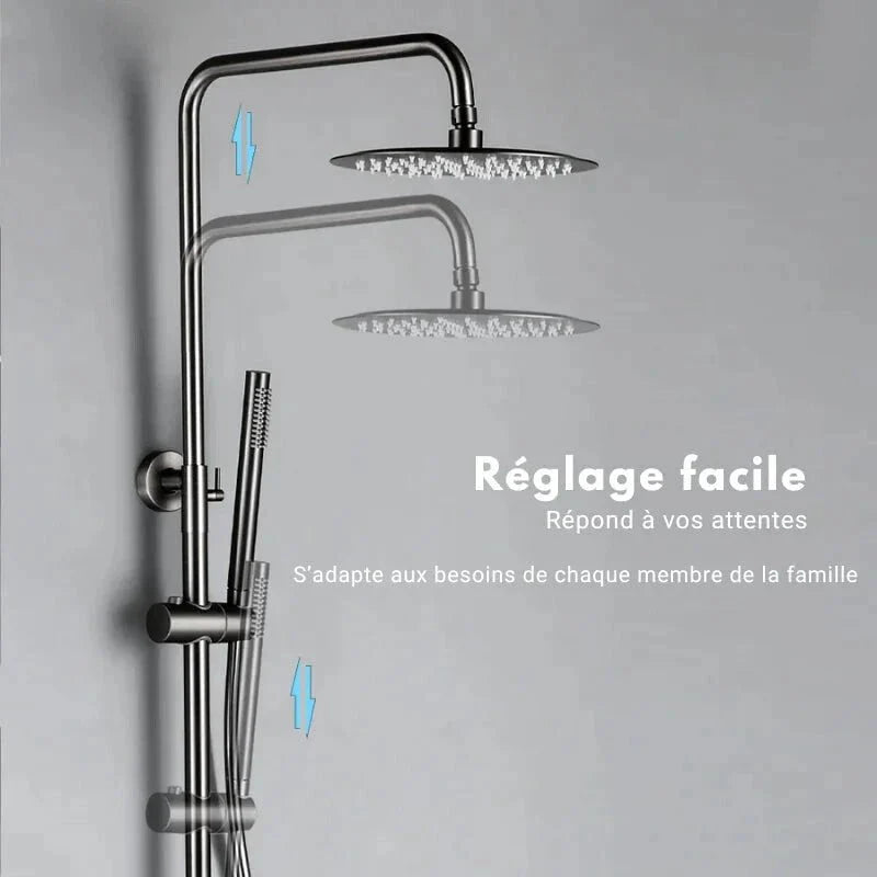 Système de douche avec fonction anti-brûlure et design moderne