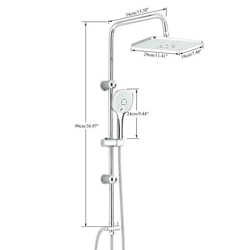 Zoom sur le pommeau de douche chromé