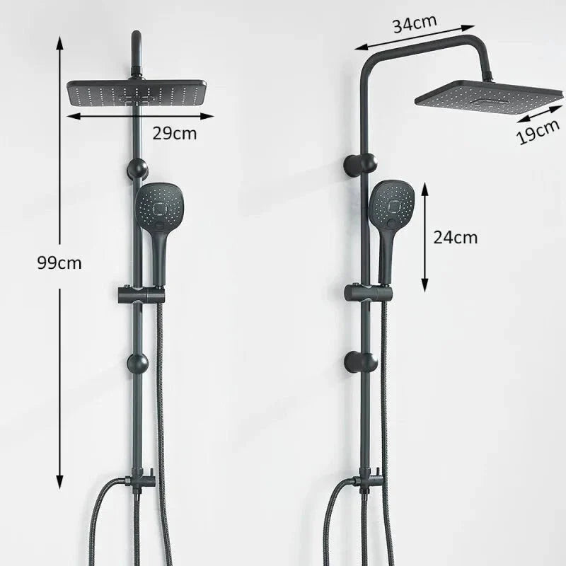 Colonne de douche avec options de réglage de hauteur