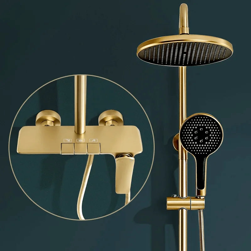 Colonne de Douche en Laiton colonne douche laiton dore vue d'ensemble