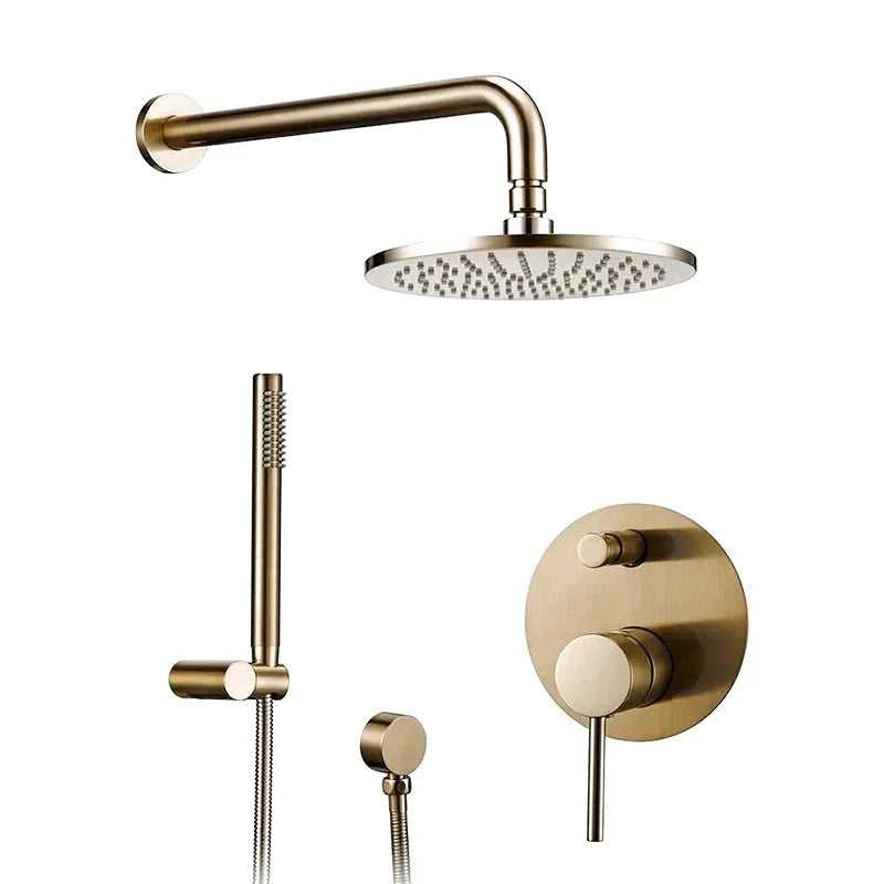 Vue de face d'une colonne de douche encastrée, style contemporain