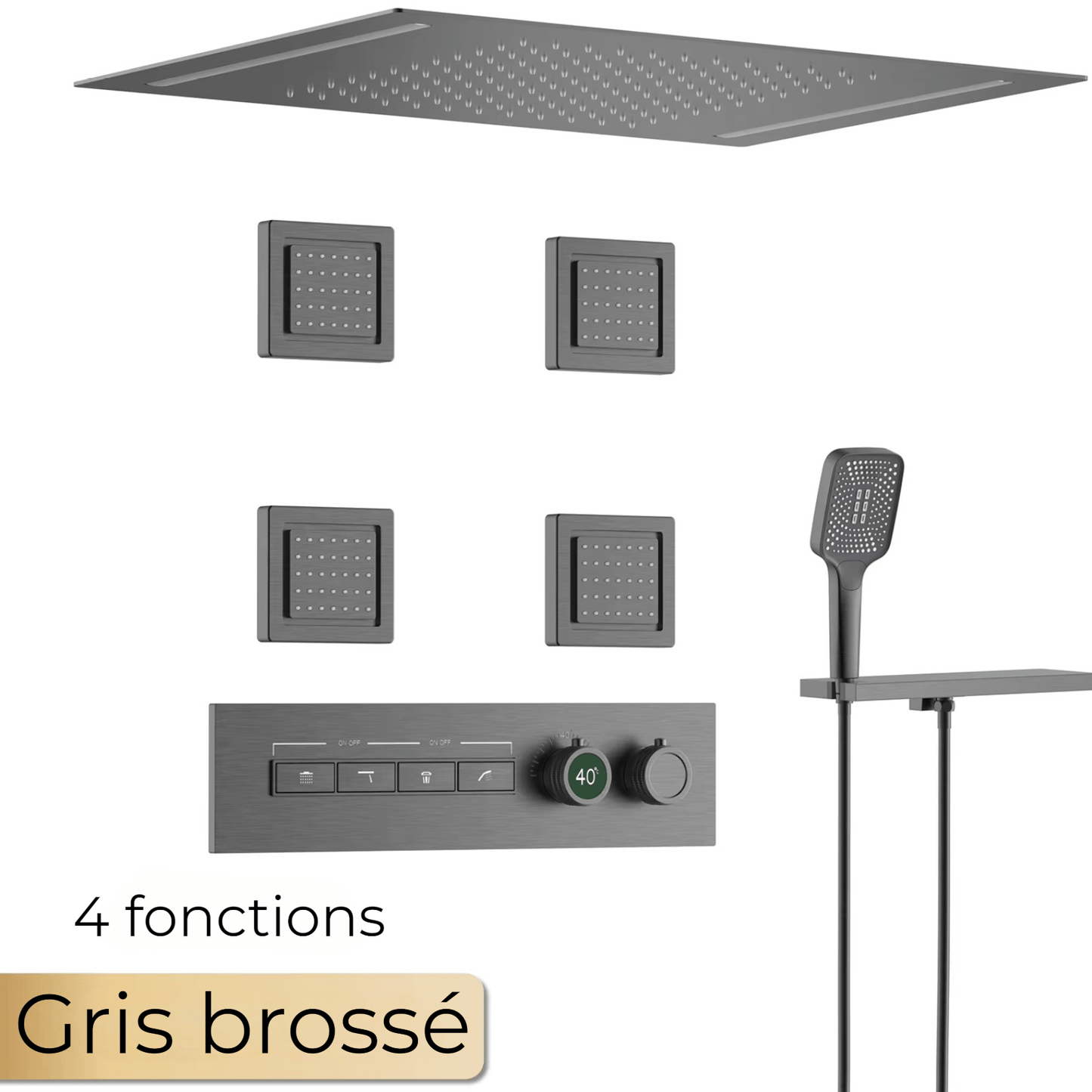 Douchette à main ergonomique avec flexible de 150 cm