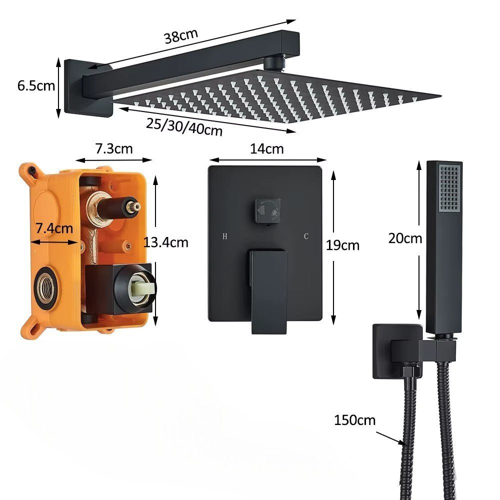 Douchette à main ergonomique en noir mat, design minimaliste