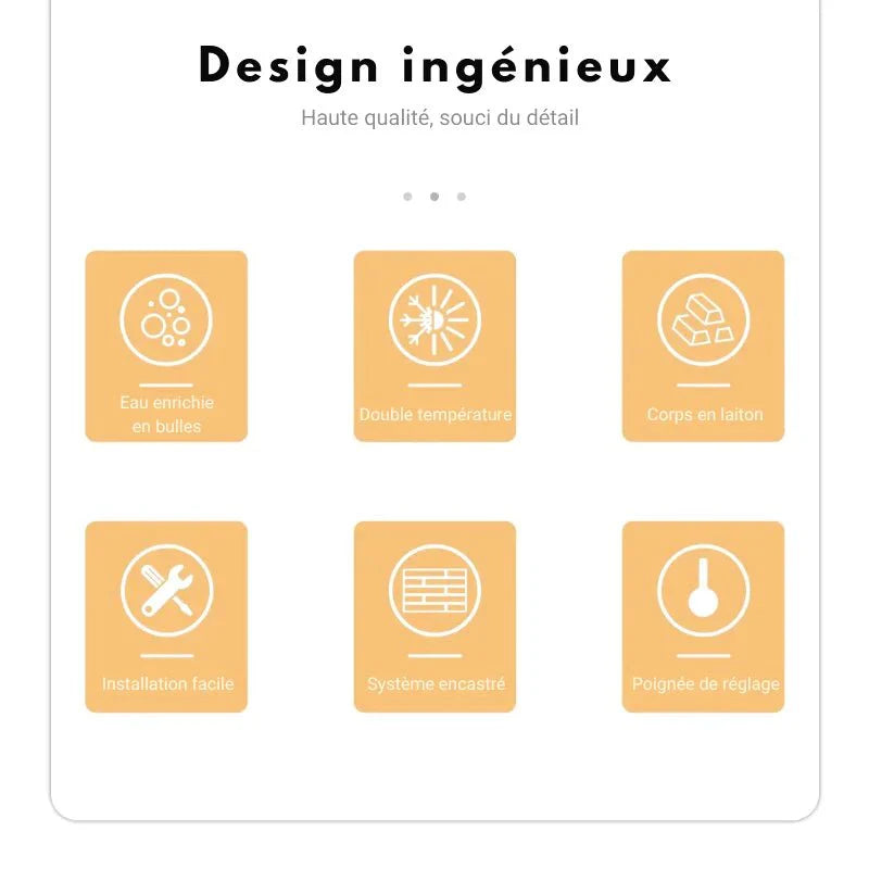 Vue de profil de la colonne de douche encastrée installée