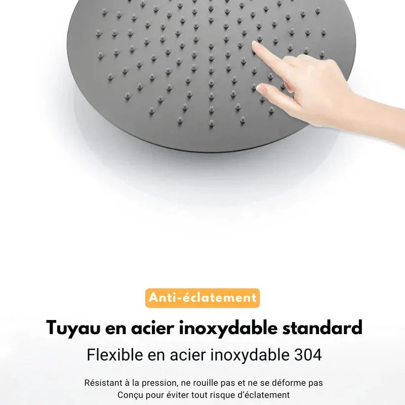 Zoom sur les commandes de la colonne de douche encastrée